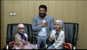 فیلم| اجرای سرود سلام فرمانده با دوقلوهای سرطانی در ارومیه
