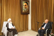 Photo/ Grand Ayatollah Noori Hamedani Receives Iran's Head of Plan and Budget Organization