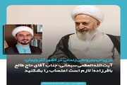 عکس نوشت | آیت الله العظمی سبحانی: جناب آقای حاج طالع باقرزاده! لازم است اعتصاب را بشکنید