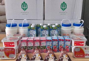توزیع ۱۰ هزار بسته معیشتی لبنیات به همت بنیاد علوی استان قم