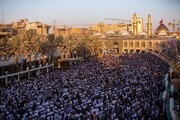 تصاویر/ بین الحرمین کربلائے معلی میں نماز عید الاضحی کے روح پرور مناظر