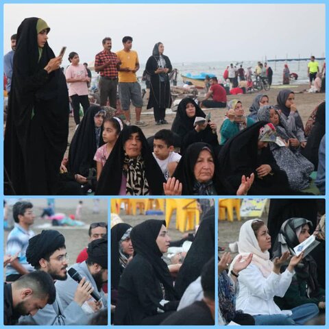 تصاویر/ زمزمه دعای عرفه در ساحل بابلسر