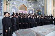 تصاویر / حضور جمعی از مداحان عراقی در مسجد جمکران و همخوانی به زبان‌های فارسی و عربی