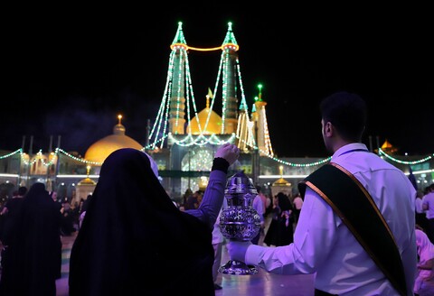 تصاویر/حال و هوای حرم کریمه اهل بیت (ع) در شب عید غدیر