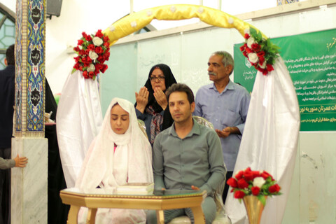 مراسم ازدواج سه زوج جوان در آستان مقدس شهدای امامزادگان باقریه