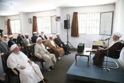 Photo/ Grand Ayatollah Sobhani receives group of Syrian clerics and scholars