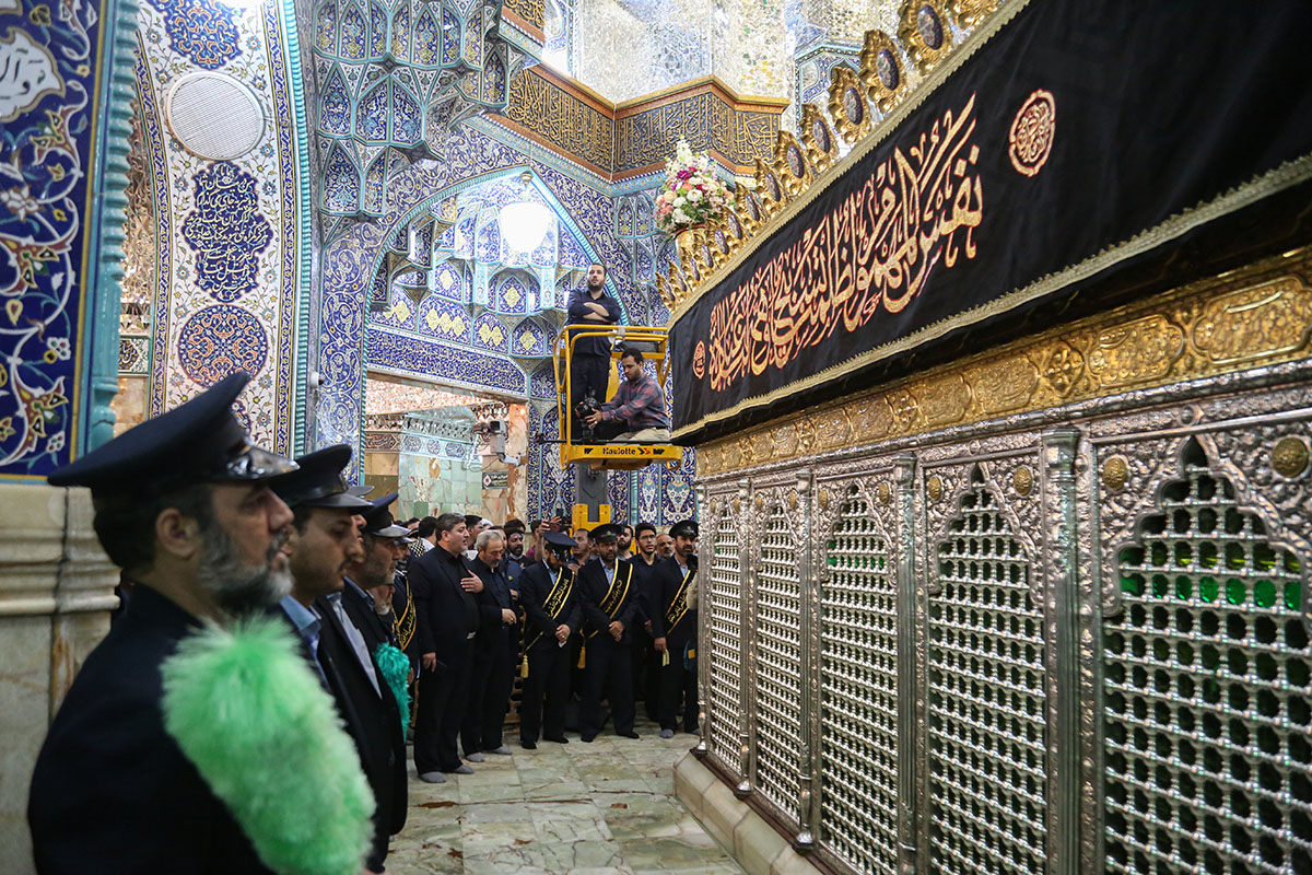 Photo/ Black decoration of Lady Masuma holy chamber on the verge of Muharram Month