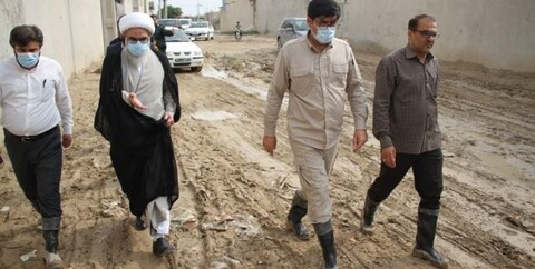 تصاویر| بازدید نماینده ولی فقیه در بوشهر از مناطق سیل زده برازجان