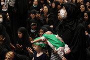 تصاویر/ مراسم شیرخوارگان حسینی در حسینیه ثارالله همدان