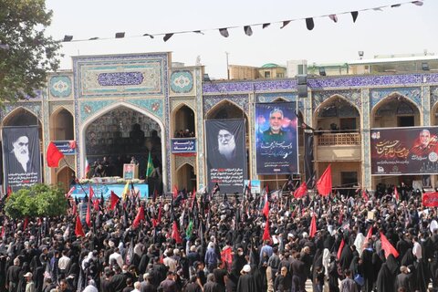 تصاویر| تشییع پیکر شهید اسکندری در سومین حرم اهل بیت(ع)