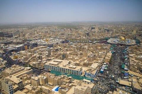 گزارش تصویری هوایی از عاشورای حسینی در کربلای معلی