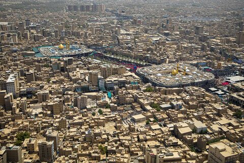 گزارش تصویری هوایی از عاشورای حسینی در کربلای معلی