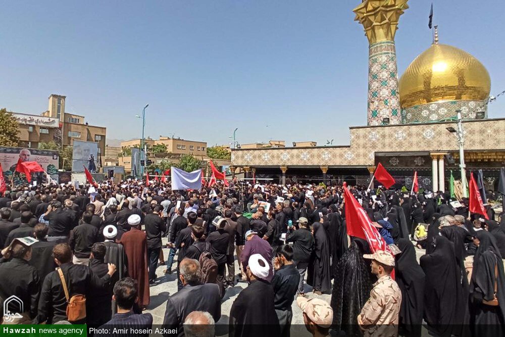 تصاویر / تجمع مردم همدان در محکومیت توهین به شهید همدانی و شهدای مدافع حرم