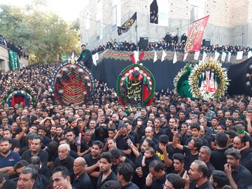 فیلم | آئین سنتی نخل‌گردانی روز شش امام حسین(ع) در نیاسر