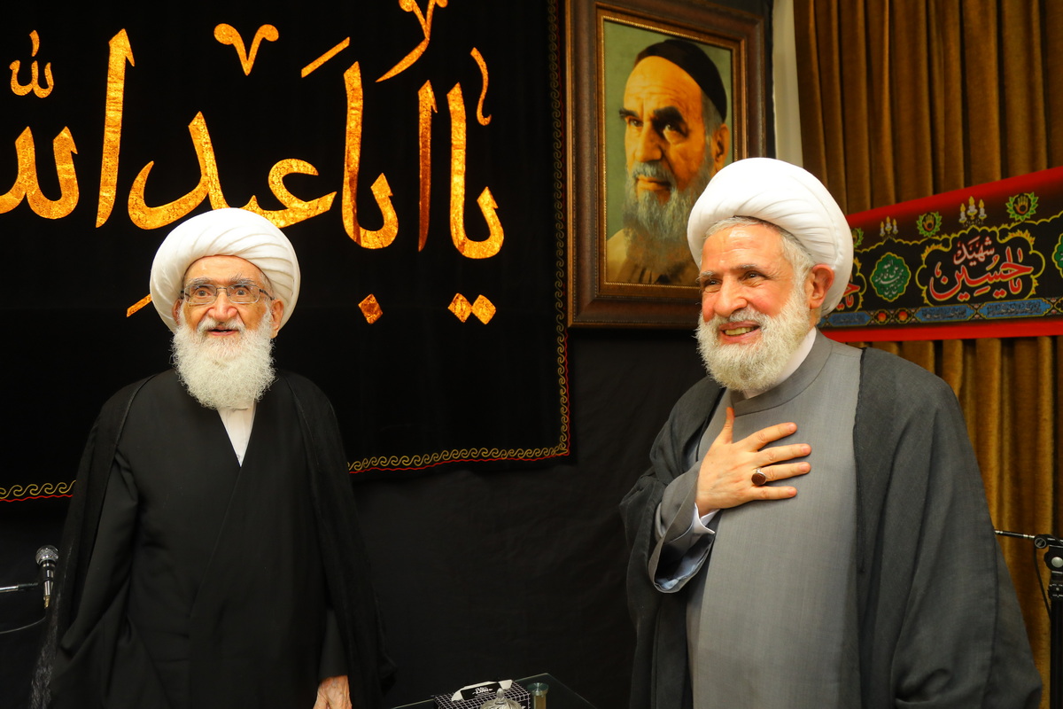 Photo/ Grand Ayatollah Nouri Hamedani Receives Hezbollah Deputy Secretary General Sheikh Naim Qasem