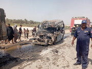 इराक में ज़ायरीन की बस में विस्फोट 11 शहीद 30 ज़्यादा घायल/फोटों