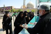تصاویر/ پخت و توزیع غذای تبرکی مهمانسرای حرم حضرت معصومه(س) در میان زائران