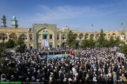 مدرسہ فیضیہ میں قرآن اور شریعت اسلام کی شان میں کی جانے والی جسارت کے خلاف احتجاجی مظاہرہ