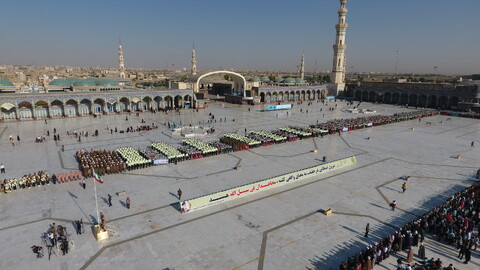 تصاویر/ برگزاری صبحگاه مشترک عهد سربازی در مسجد مقدس جمکران