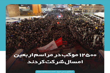 عکس نوشت|  ۱۲۵۰۰ موکب در مراسم اربعین امسال شرکت کردند