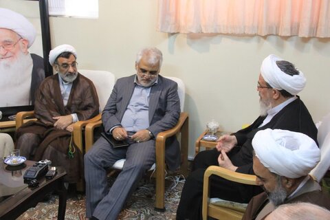 حجت الاسلام والمسلمین محمد حسن صافی گلپایگانی در دیدار رئیس دانشگاه آزاد اسلامی