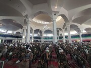 فیلم | تصاویری از اجتماع حوزویان در حمایت از نیروهای نظامی، انتظامی و امنیتی