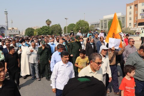 راهپیمایی سراسری در استان بوشهر علیه ترور و آشوب
