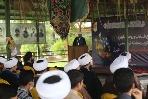 اجتماع طلاب و روحانیون اهواز در محکومیت حادثه تروریستی در حرم حضرت شاهچراغ (ع) شیراز 