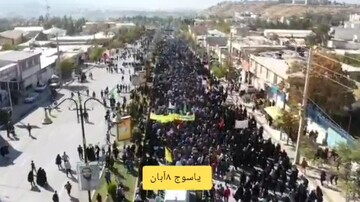 فیلم | حضور پرشور مردم یاسوج در تشییع شهدای حادثه تروریستی شاهچراغ (ع)
