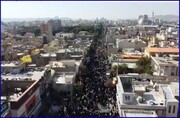 فیلم | تصاویر هوایی از جمعیت باشکوه مردم در راهپیمایی 13 آبان در قم