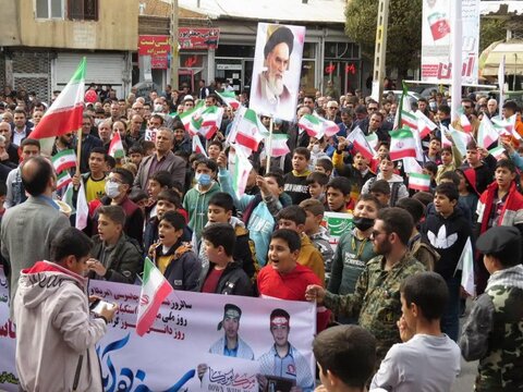 تصاویر/ راهپیمایی روز ۱۳ آبان در شهرستان شوط