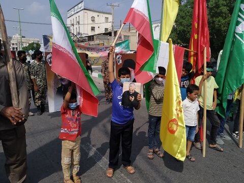 خروش مردم میناب در راهپیمایی ۱۳آبان