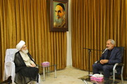 Photo/ Grand Ayatollah Nouri Hamedani Receives Iran Minister of Education
