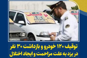 توقیف ۱۲۰ خودرو و بازداشت ۳۰ نفر به دلیل اخلال در نظم عمومی در یزد