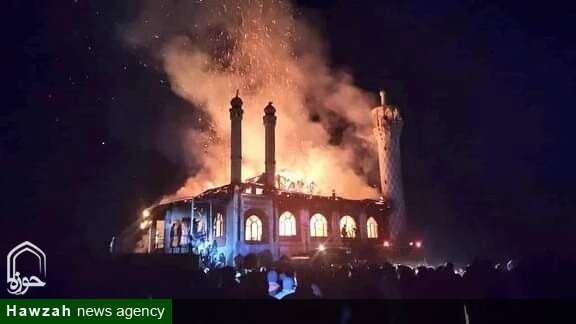 جمعیۃ العلماء اثنا عشریہ کرگل کا قدیمی حنفیہ جامع مسجد دراس کا دورہ،آگ لگنے کے سبب مسجد کا کا بڑا حصہ خاکستر