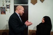 تصاویر / حضور رئیس مجلس در منزل شهید عجمیان