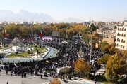 فیلم | تصاویر هوایی از حضور باشکوه مردم اصفهان در تشیع پیکر شهدای امنیت