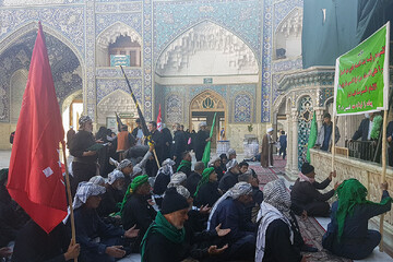 تشرف کاروان پیاده زائران عراقی به حرم حضرت معصومه(س)