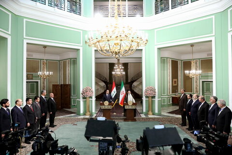 نشست مطبوعاتی رئیس جمهور ایران و نخست وزیر عراق
