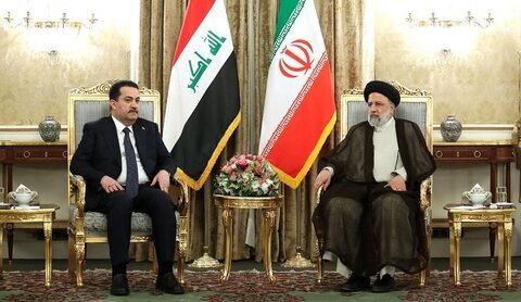 الرئيس الإيراني إبراهيم رئيسي ورئيس الوزراء العراقي محمد شياع السوداني