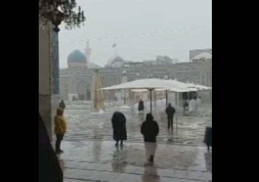 فیلم | بارش اولین برف سال در حرم مطهر امام رضا علیه‌السلام