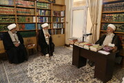 Ayatollah Karimi Jahormi meets with Grand Ayatollah Makarem