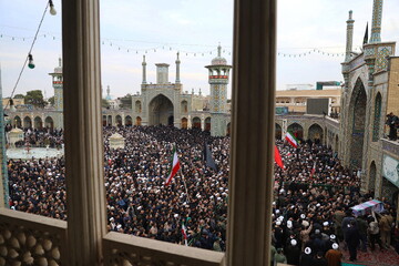 فیلم | لحظات دیدنی از تشییع پیکر طلبه شهید حسن مختارزاده