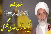 حجت الاسلام شیخ عبدالرحمن مقدسی شگری قضائے الہیٰ سے وفات پا گئے