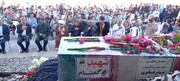 تصاویر/ سنگ تمام مردم آبدان در استقبال از پیکر شهید گمنام