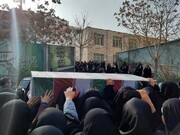 تصاویر/ وداع با پیکر شهید گمنام در مدرسه علمیه معصومیه تبریز
