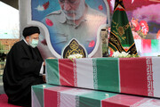 تصاویر/ مراسم تشییع پیکرهای شهدای گمنام دفاع مقدس با حضور رئیس جمهور