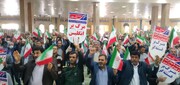 فیلم | اهتزار پرچم ایران در مراسم ۹ دی شهرستان دیر