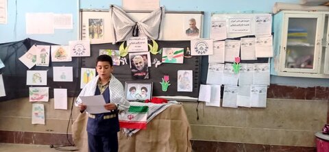 گزارش تصویری مراسم بزرگداشت سالگرد شهادت سردار سلیمانی/مدرسه شهید فهمیده نورآباد
