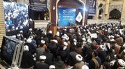 اجتماع بزرگ حوزویان مشهد در حمایت از مرجعیت جهان تشیع برگزار شد